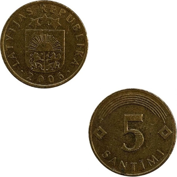 Латвия 5 Латвийских сантим (2006) KM#