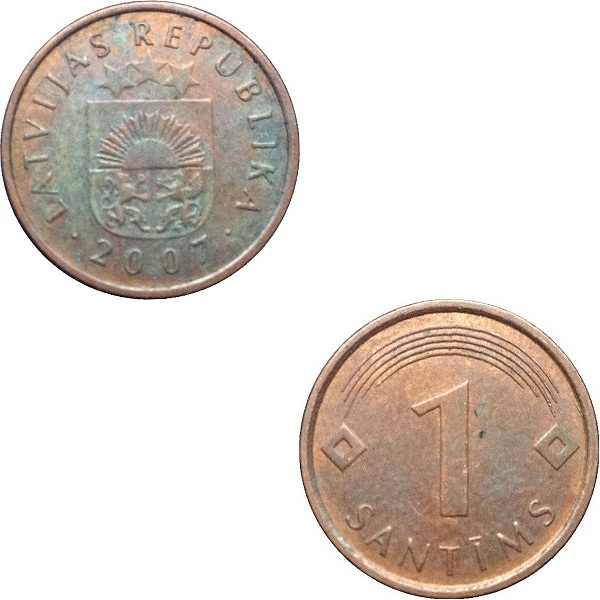 Латвия 1 Латвийский сантим (2007) KM#