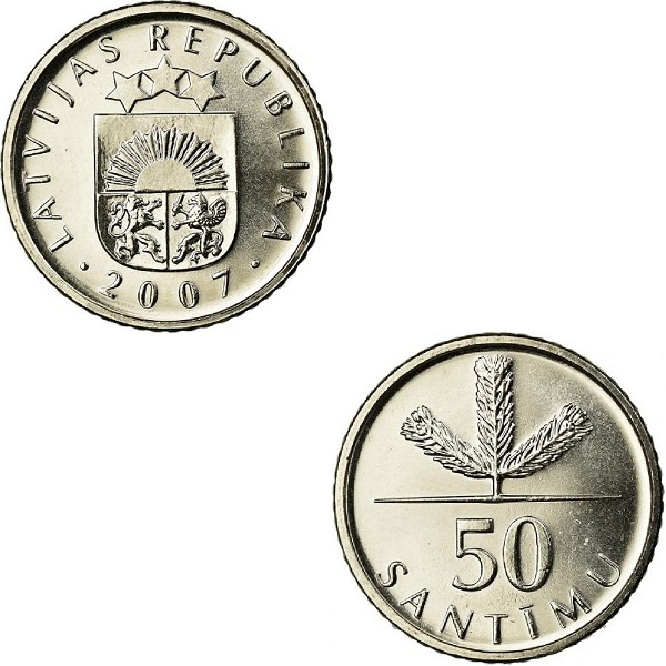 Латвия 50 Латвийских сантим (2007) KM#