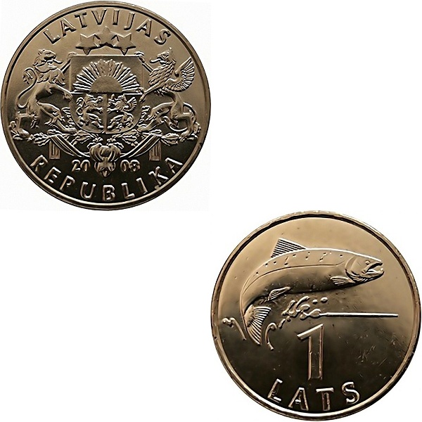 Латвия 1 Латвийский лат (2008) KM#