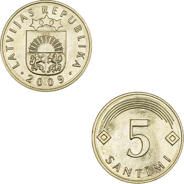 Латвия 5 Латвийских сантим (2009) KM#