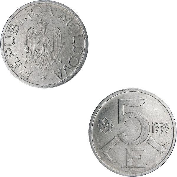 Молдова 5 Молдовских лей (1993) KM#