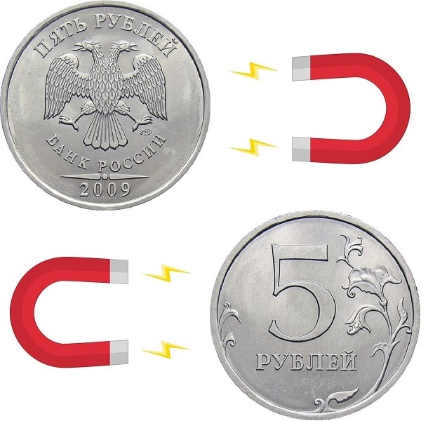 5 Российских рублей (2009_ММД) Y# Магнитная