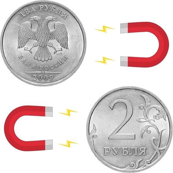 Россия 2 Российских рубля (2009_СПМД) Y# Магнитная