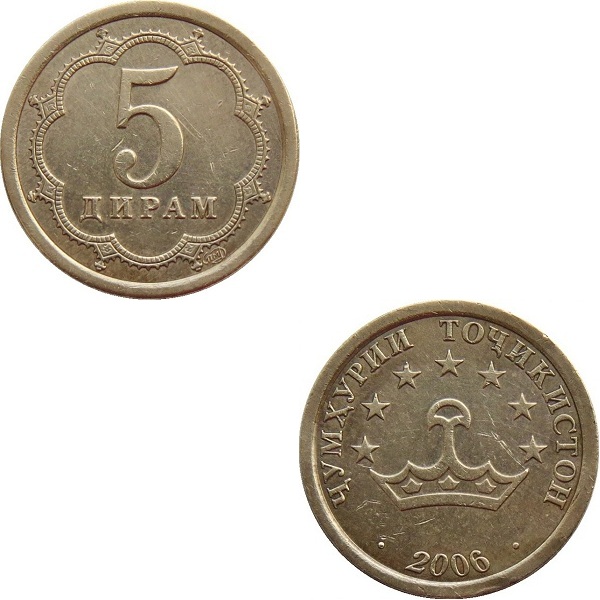 Таджикистан 5 Таджикистанских Дирам (2006) KM#