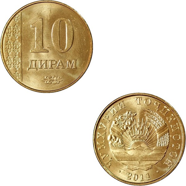 Таджикистан 10 Таджикистанских Дирам (2011) KM#