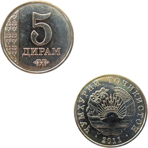 Таджикистан 5 Таджикистанских Дирам (2011) KM#