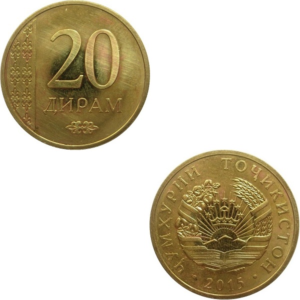 Таджикистан 20 Таджикистанских Дирам (2015) KM#