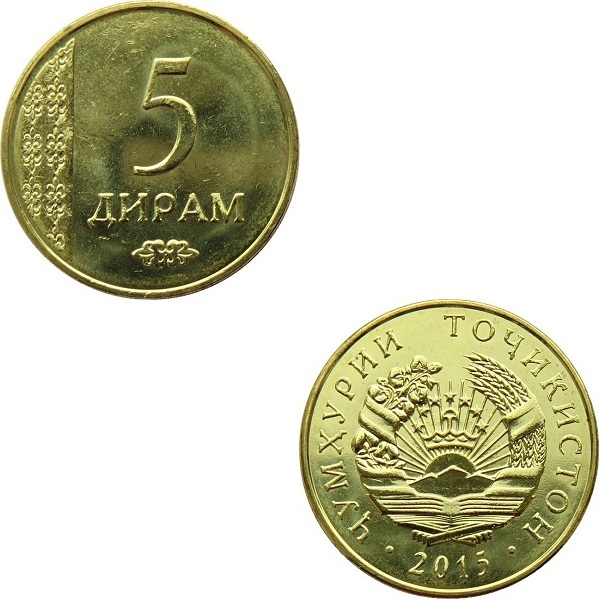Таджикистан 5 Таджикистанских Дирам (2015) KM#