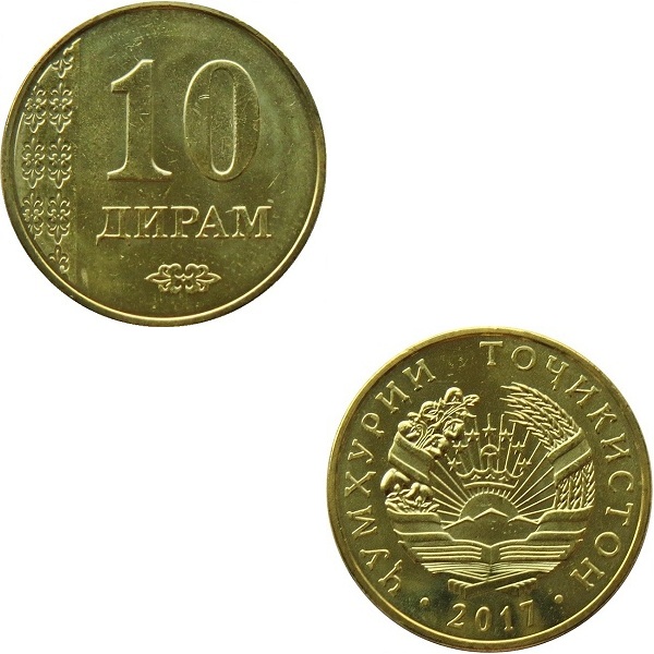 Tajikistan 10 Tajikistani Diram (2017) KM#