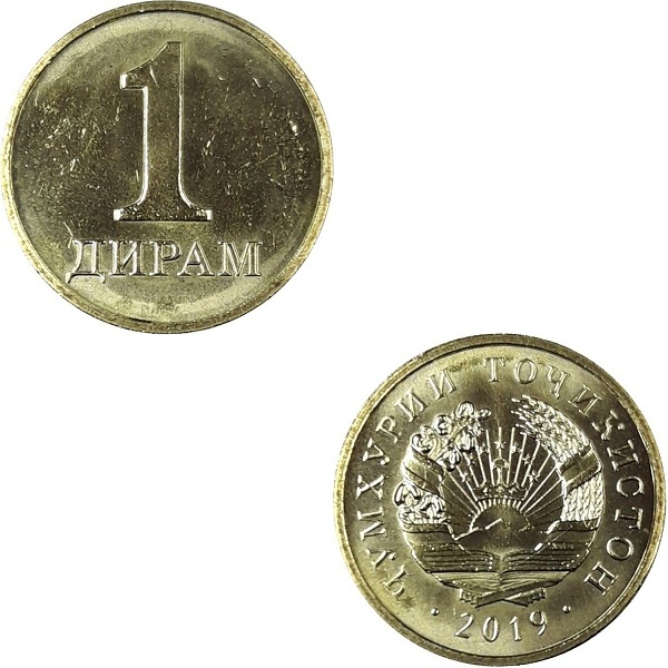 Таджикистан 1 Таджикистанский Дирам (2019) KM#