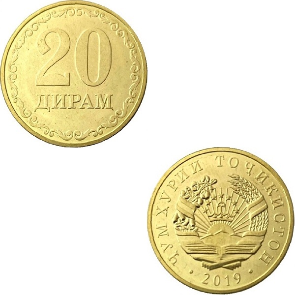 Таджикистан 20 Таджикистанских Дирам (2019) KM#