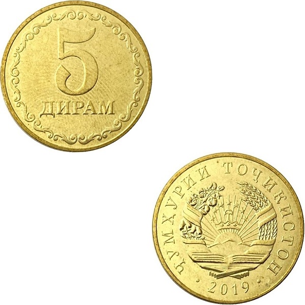 Таджикистан 5 Таджикистанских Дирам (2019) KM#